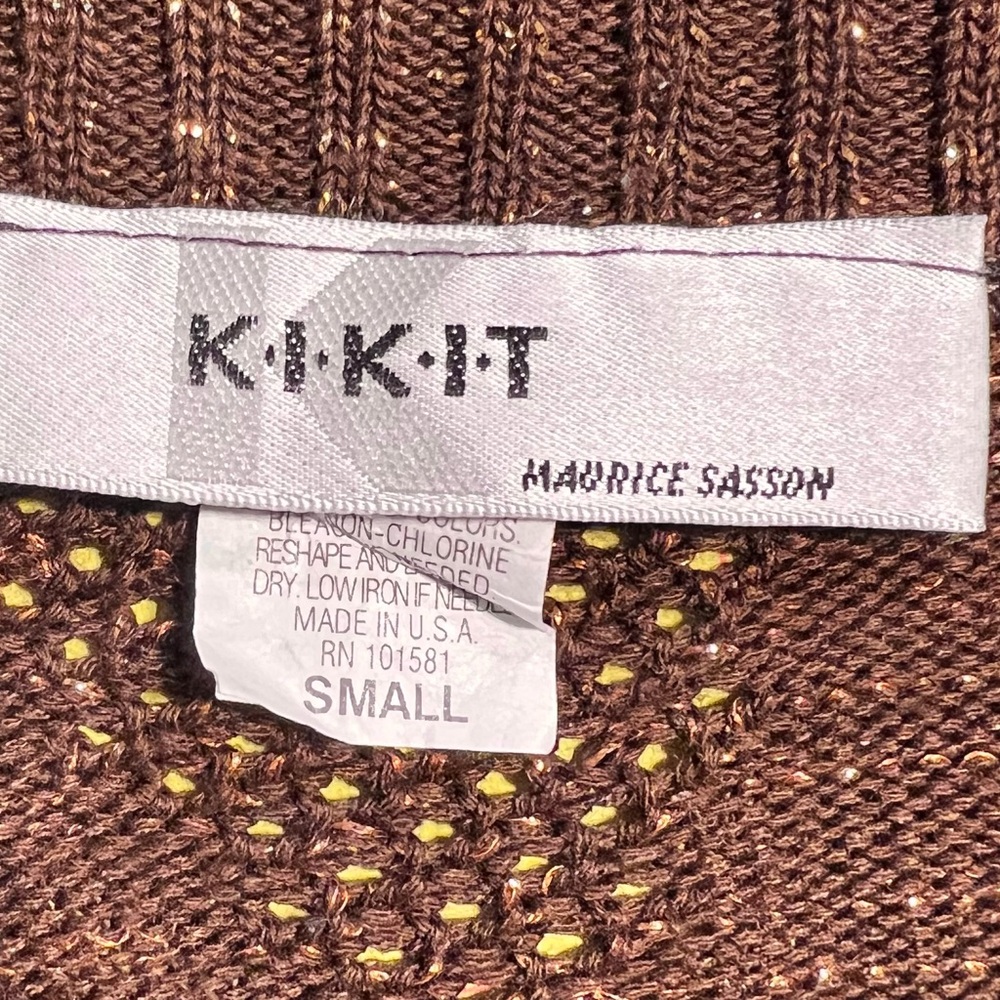 VINTAGE metallic gold bolero knit sweater cropped cardigan dolman sleeve 70s 80s - Picture 7 of 10